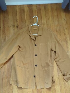Toast Men's Tan Lightweight Shirt Jacket Over shirt Chore Jacket